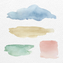 Fototapeta premium Colorful watercolor brush strokes background vector