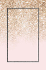 Fototapeta premium Black glittery rectangle frame vector