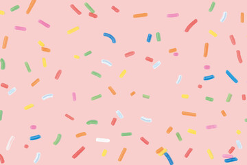Confetti sprinkles background vector in pink