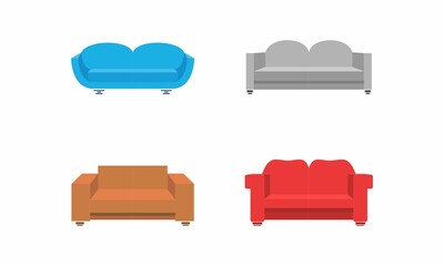 Living room sofa set illustration vector design