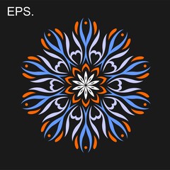 Modern mandala art vector design with a beautiful mix of colors, suitable for all advertising design needs, both for business card designs, banners, brochures and others. EPS format files