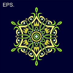 Modern mandala art vector design with a beautiful mix of colors, suitable for all advertising design needs, both for business card designs, banners, brochures and others. EPS format files