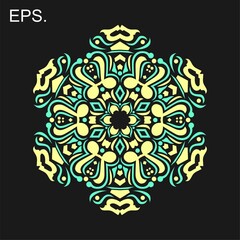 Modern mandala art vector design with a beautiful mix of colors, suitable for all advertising design needs, both for business card designs, banners, brochures and others. EPS format files