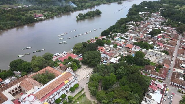 Aerial view of Chiapa de Corzo, Chiapas, Mexico