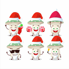 Santa Claus emoticons with green amanita cartoon character