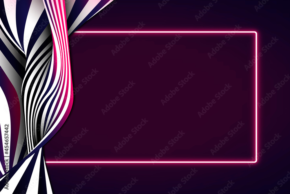 Poster red neon rectangle frame on an abstract background vector