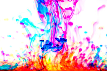 drop ink color in the water, colour background, smoke texture