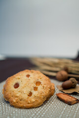 cookie on table, homemade dessert, bakery