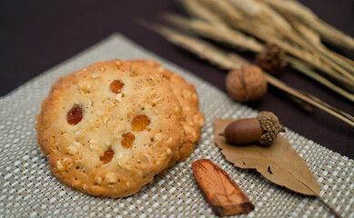cookie on table, homemade dessert, bakery