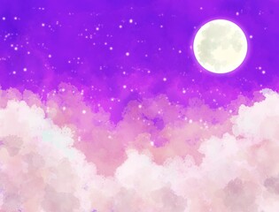 満月　夜空　ハロウィン