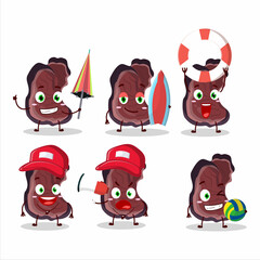 Obraz premium Happy Face jelly ear cartoon character playing on a beach