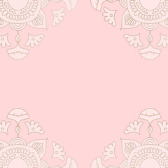 Vector Diwali Indian mandala border frame