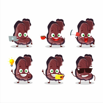 Jelly ear cartoon character with various types of business emoticons