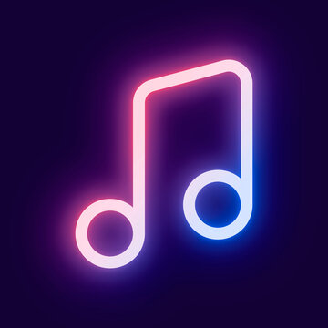 Music  icon illustrated neon background