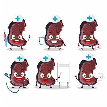 Doctor profession emoticon with jelly ear cartoon character