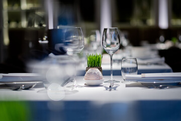empty glass water on the table
