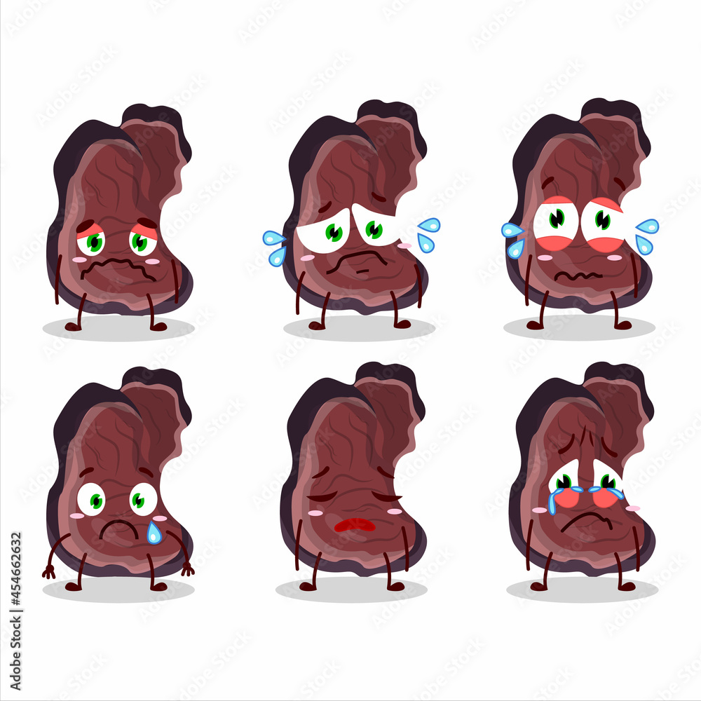 Poster Jelly ear cartoon in character with sad expression