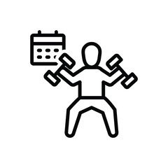 Black line icon for habits