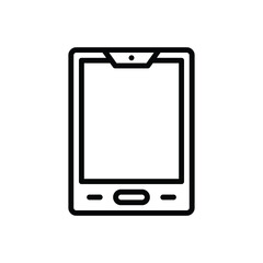 Black line icon for tablets