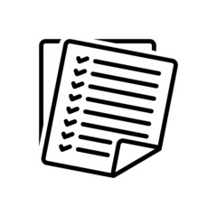 Black line icon for tasks