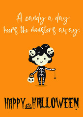 Happy Halloween party invitation poster or card illustration design vector