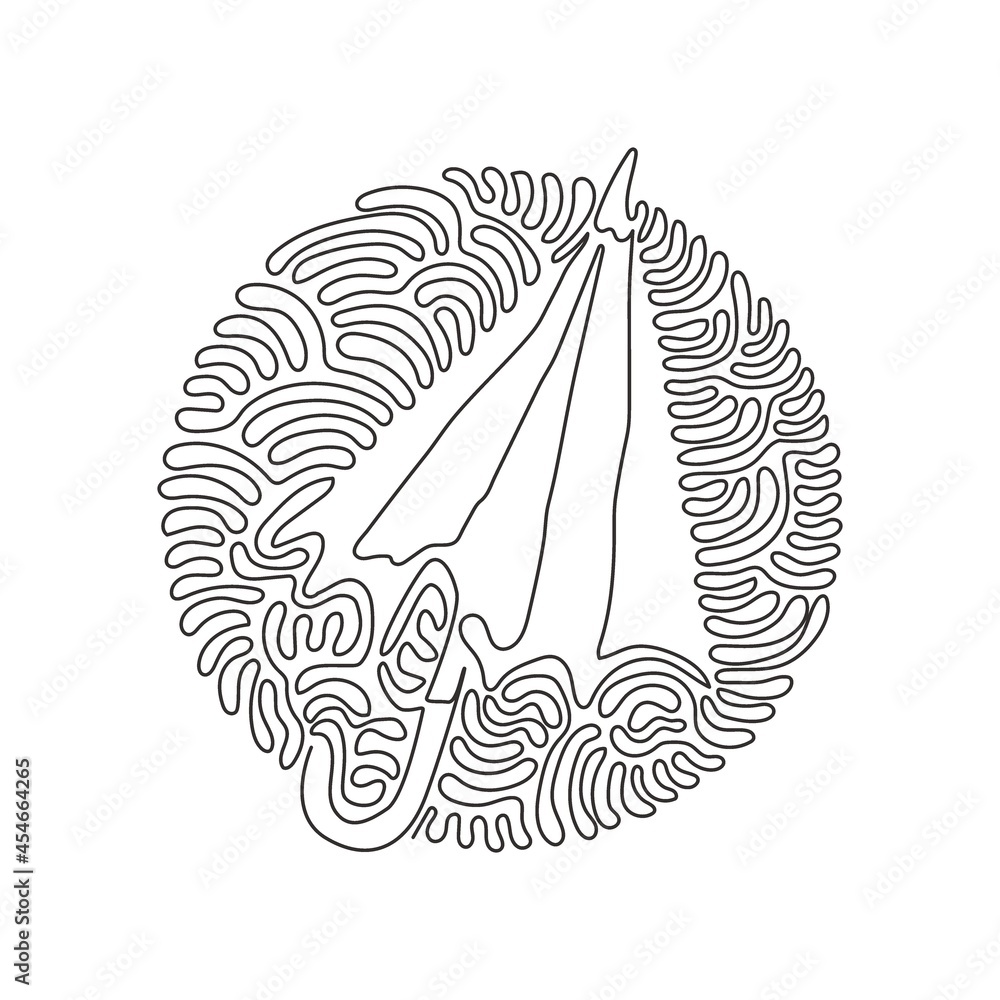 Poster single one line drawing umbrella close parasol handle rain object accessory. water protection sign. 