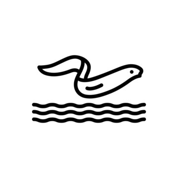 Black line icon for aquatic