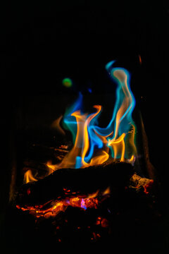 beautiful fire on a dark background