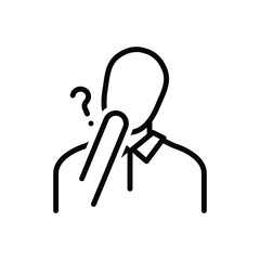 Black line icon for doubt