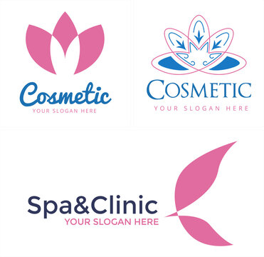 Spa clinic lotus cosmetic logo design