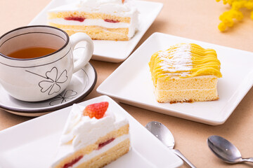 ケーキ　おうち時間　ティータイム　ケーキ　