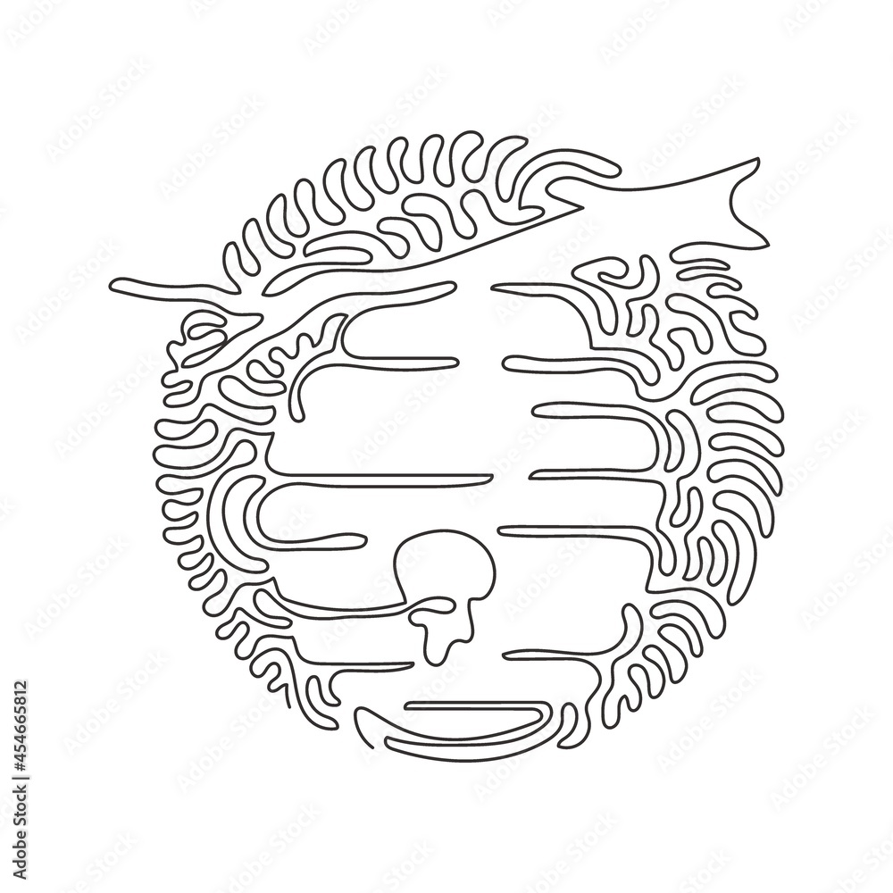 Poster single one line drawing honey hive hanging on branch of tree with honey drop. house of bee. source o