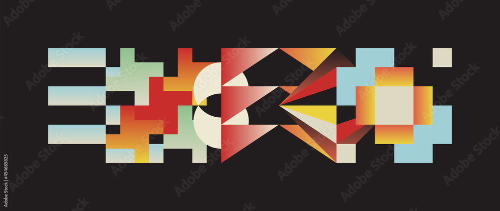 Fototapete Generative Design Artwork of Abstract Vector Generated Shapes Composition