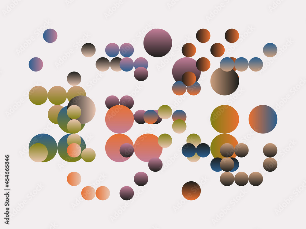 Aufkleber generative design artwork of abstract vector generated shapes composition