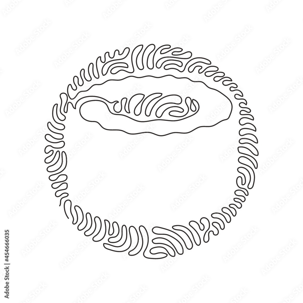 Poster continuous one line drawing sushi roll with salmon. traditional japanese meal. menu in japanese rest