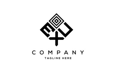 EUX square three latter logo vector