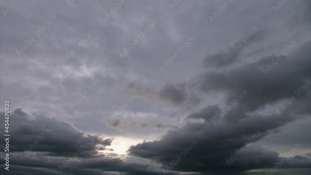 Poster time lapse of sunny and cloudy sections of sky alternating without any ground visible