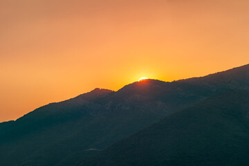 Majestic sunset over mountains