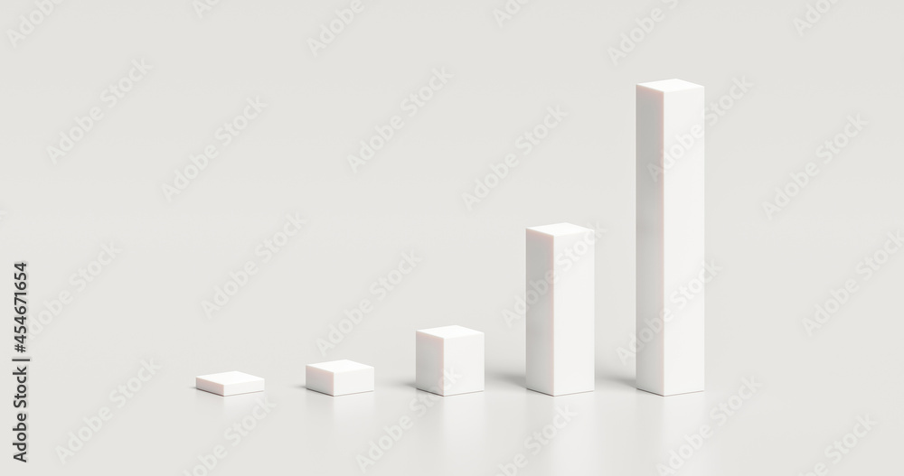 Poster white graph chart 3d illustration design element of business presentation diagram graphic concept is