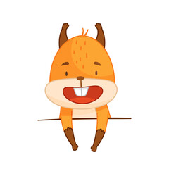 Funny Orange Squirrel Character with Bushy Tail Standing Vector Illustration