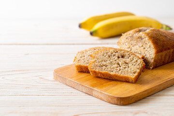 Homemade banana bread sliced