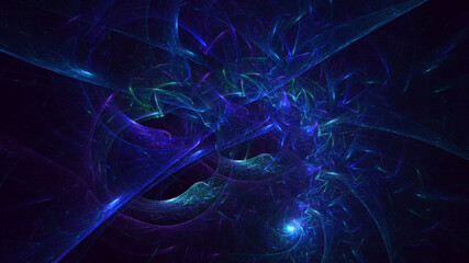 3D rendering abstract multicolor fractal light background