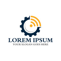 gear wifi logo , industrial logo