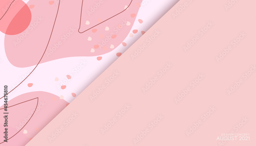 Poster abstract soft pink background with memphis style for modern concept banner design template. vector