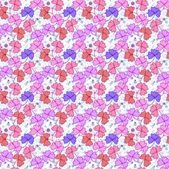 Fototapeta na wymiar Seamless pattern of flowers with pastel colours and decorative background