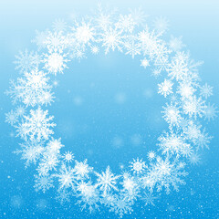 Fototapeta na wymiar Festive wreath snowflakes, New Year or Christmas