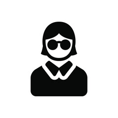 Woman with eyeglasses icon vector graphic