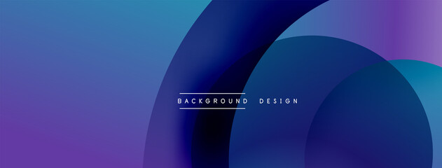 Abstract overlapping lines and circles geometric background with gradient colors