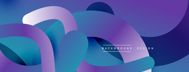Abstract overlapping lines and circles geometric background with gradient colors
