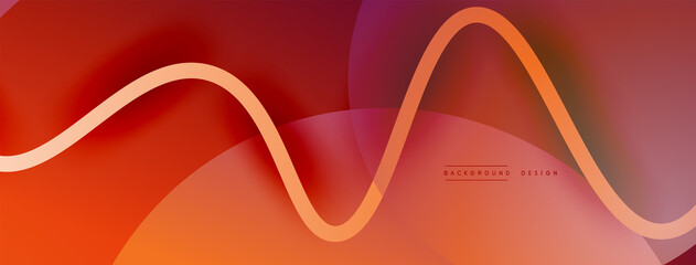 Abstract gradient background with wave line with shadow effect. Geometric composition. 3D shadow effects and fluid gradients